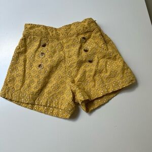 Kate Quinn Yellow High-Waisted Shorts